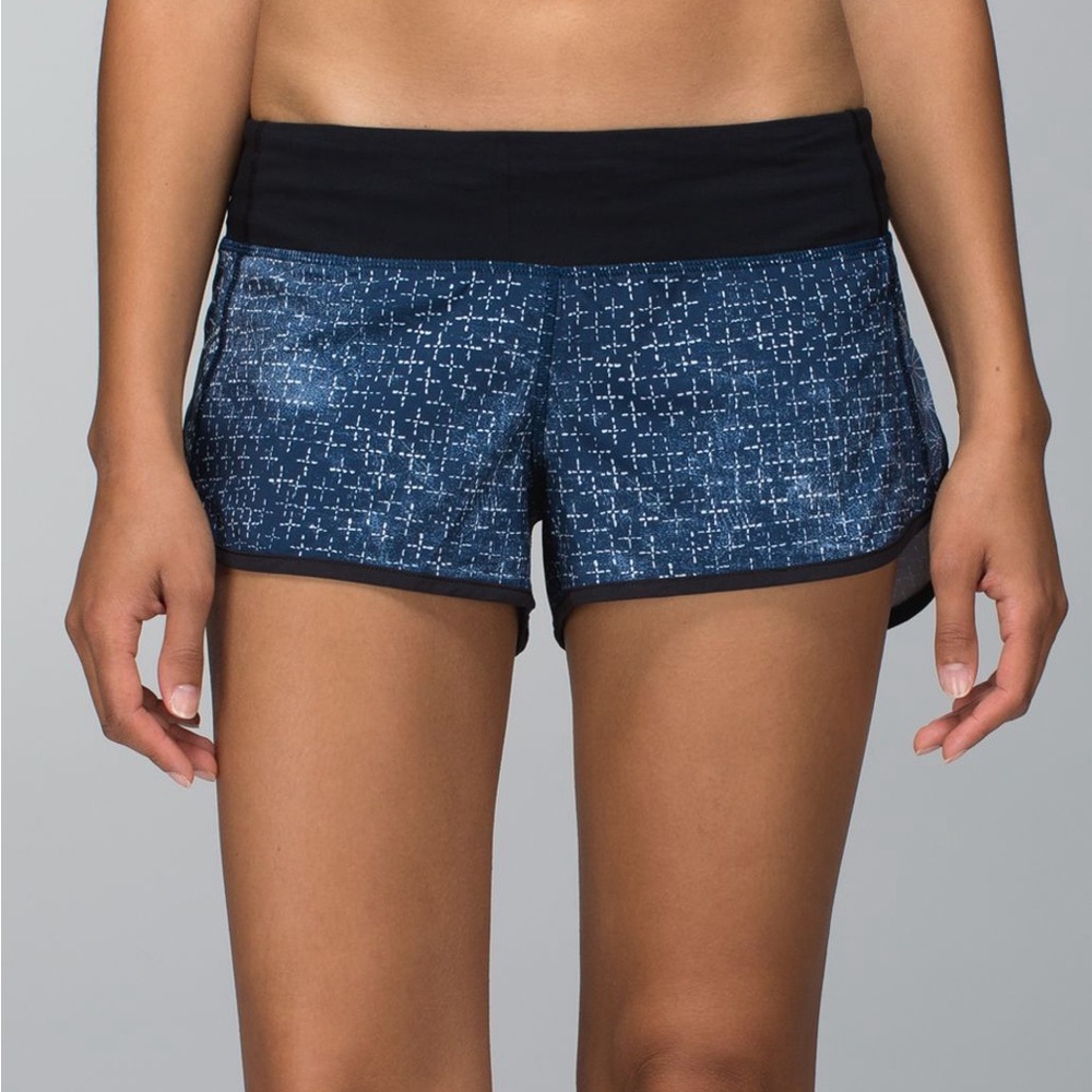 Lululemon Speed Run Workout Short Sashiko Cross Inkwell Ghost